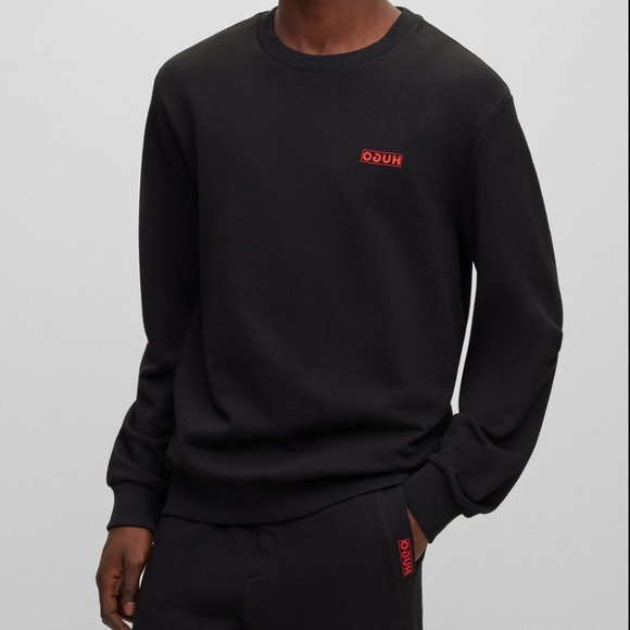 Hugo Cotton-terry sweatshirt with reverse logo - Picture 1 of 8